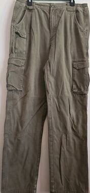 Cabela's Trail Hiker Pants Mens Size 36X33 Khaki/Green Lined Top Slight Flaws